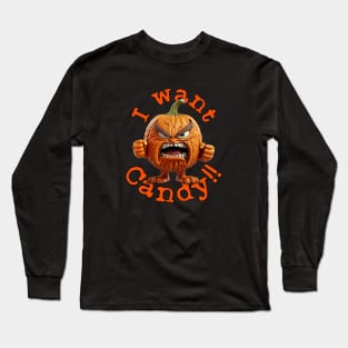 Candy Crazed Pumpkin Long Sleeve T-Shirt
